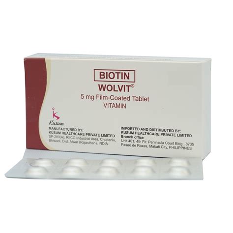 biotin supplement philippines|WOLVIT, Biotin 5mg 1 Film.